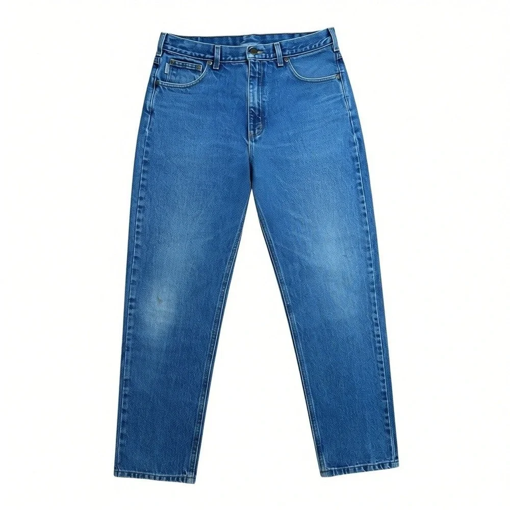 Carhartt B17 DST Relaxed Fit Tapered Leg Blue Denim Jeans Mens 36x32 (35x31.5)